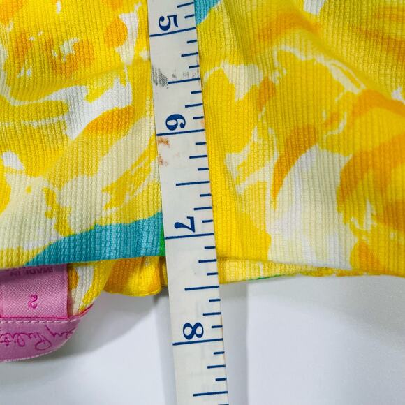 Lilly Pulitzer Yellow and Green Floral High Waist Shorts - Picture 7 of 8